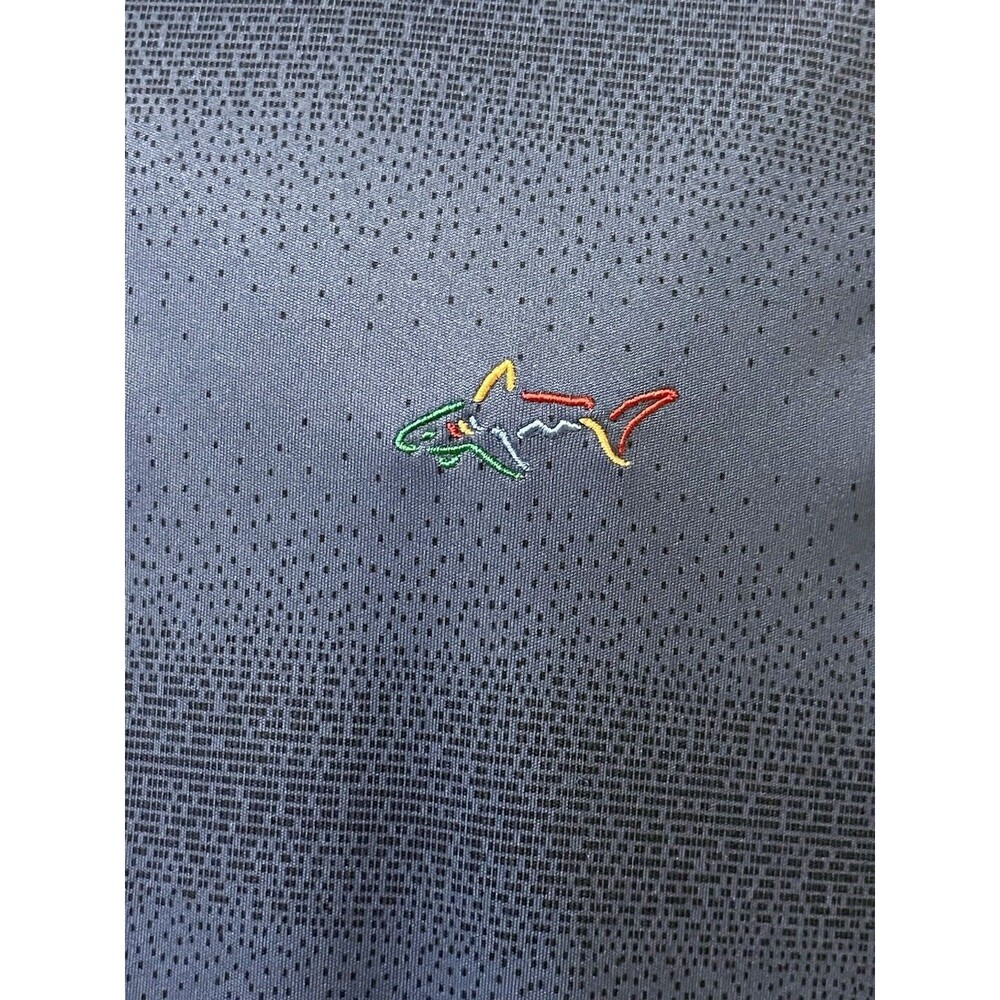 Greg Norman Golf Polo Shirt Dot Pattern Play Dry Shark Mens L Blue Athleisure - Picture 3 of 6